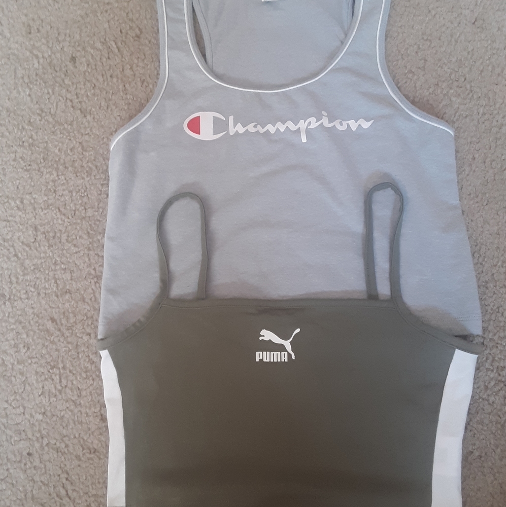 Champion and puma cropped athletic tank top bundle